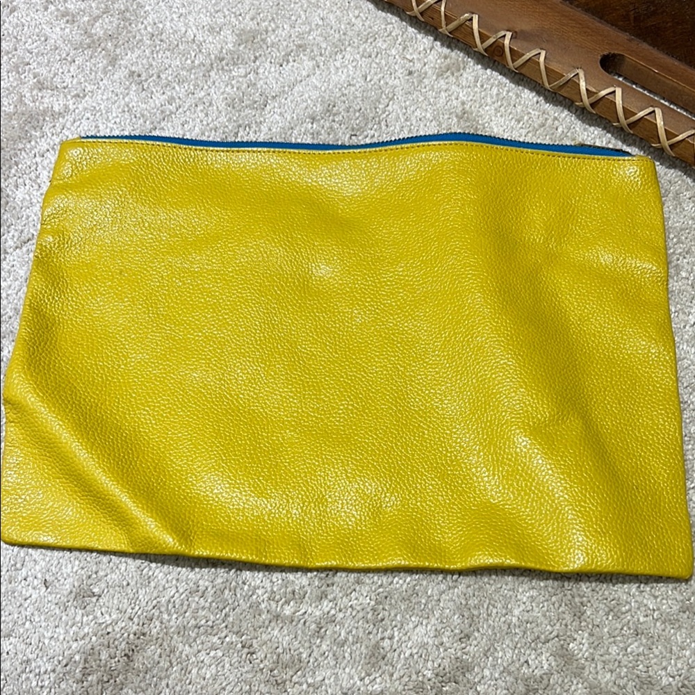 Yellow Leather Clutch